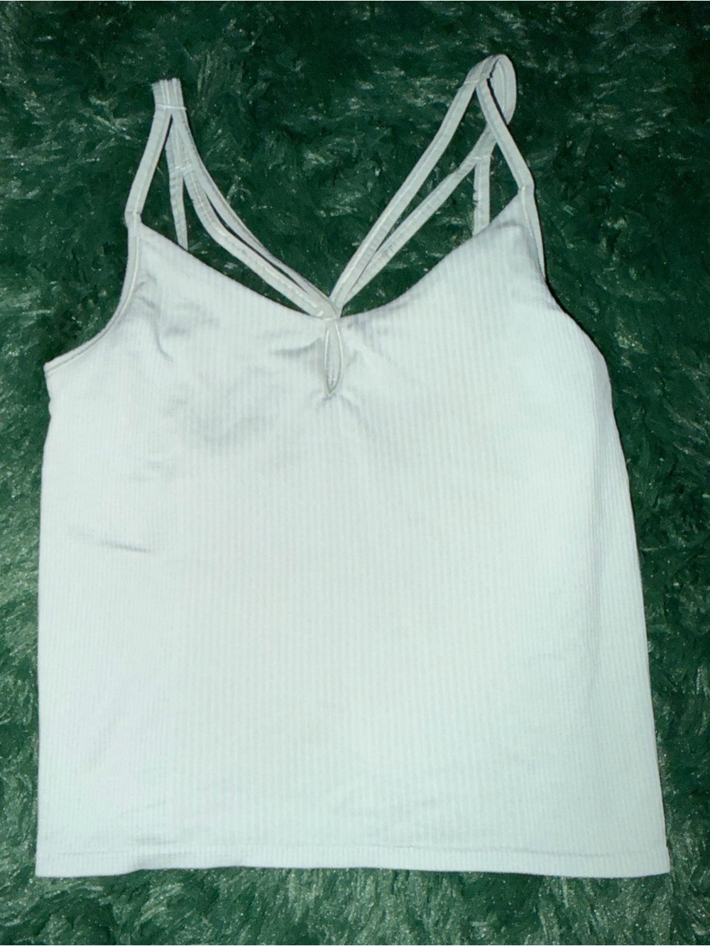 3/$25 ✨ Lululemon Ribbed Sage Strappy Shelf Bra Tank Top Size 4-6 Estimated